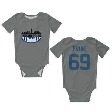 Gray Indianapolis Colts Pheldarius Payne   Newborn & Infant Bodysuit