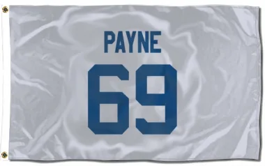 White Indianapolis Colts Pheldarius Payne   Flag (3 X 5)